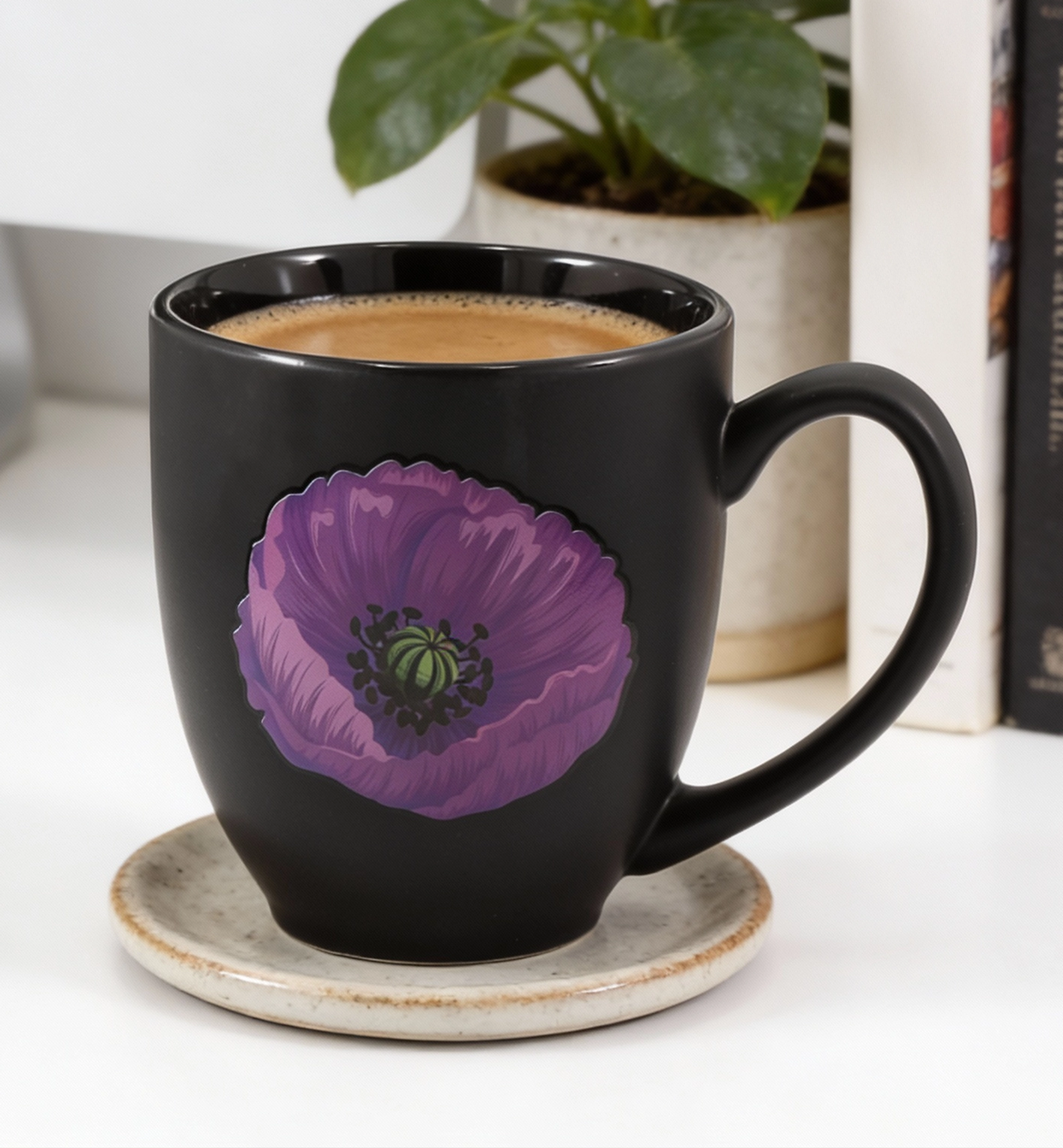 I Remember Purple Poppy Mug On Desk